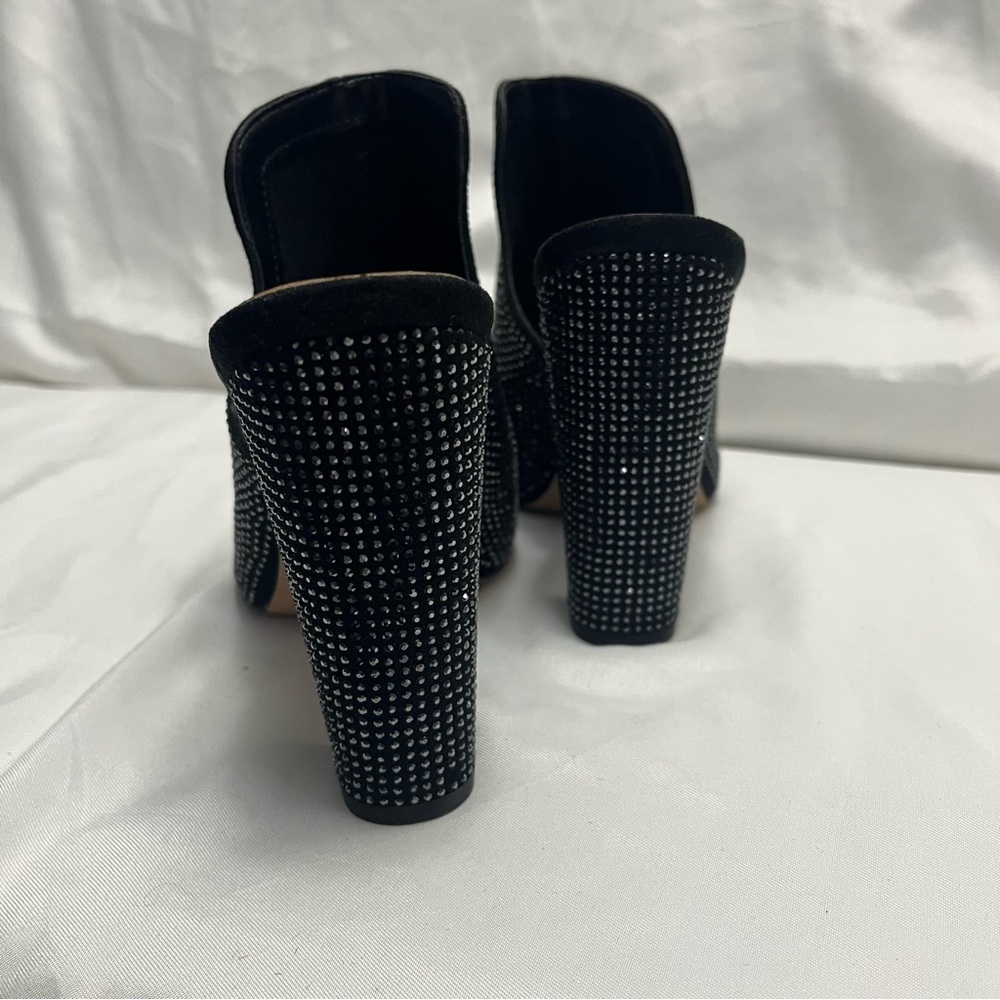 Aldo Rhinestone Crystal Embellished Mules Heels Black 7.5 - Picture 8 of 12